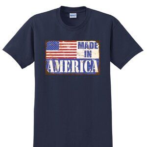 Distressed Made In America sign tshirt